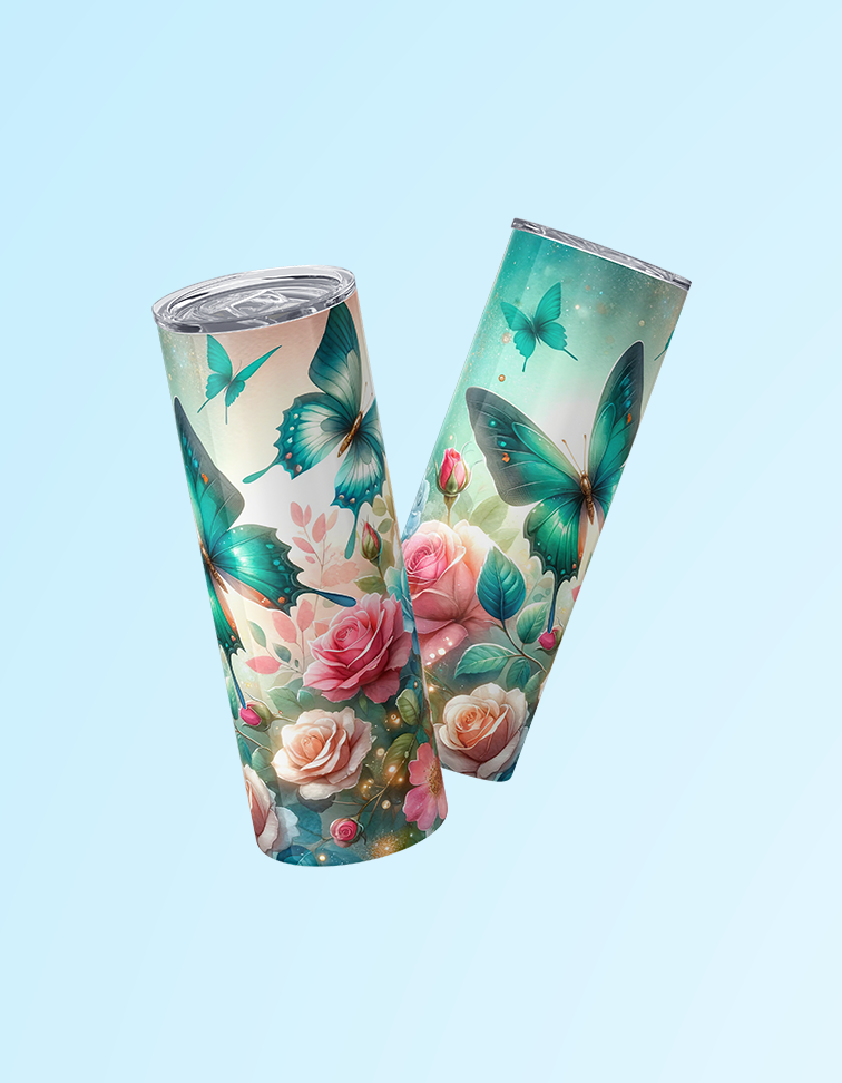 Twilight Butterflies 20oz. Tumbler | Grace & Fire Designz