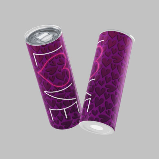 Purple Love Hearts 20oz. Tumbler | Grace & Fire Designz