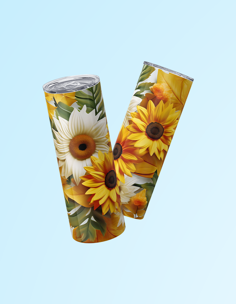 3D Sunflower 20oz. Tumbler | Grace & Fire Designz