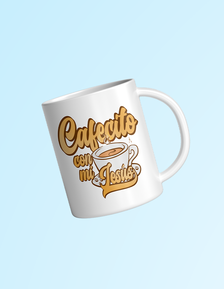 Cafecito con mi Jesus 11 oz . White Mug | Grace & Fire Designz