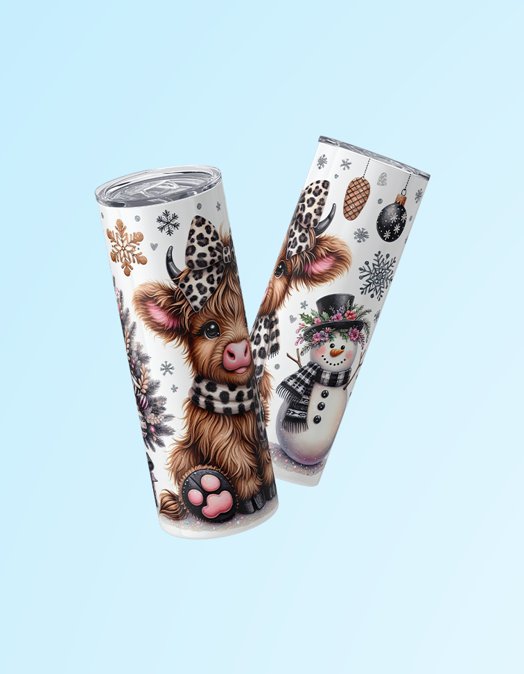 Cow & Snowman 20oz Tumbler | Grace & Fire Designz