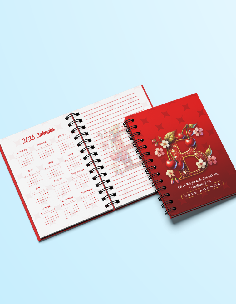 Inicial Letter, Let all that you do be done with love Agenda 2026 | Grace & Fire Designz