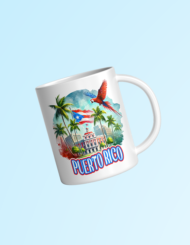Puerto Rico Island 11oz White Mug | Grace & Fire Designz