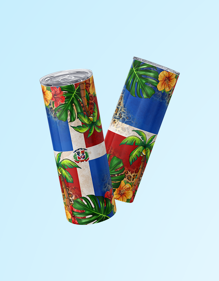 Republica Dominicana Flag 20oz. Tumbler | Grace & Fire Designz