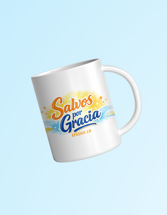 Salvos por Gracia 11oz white mug | Grace & Fire Designz