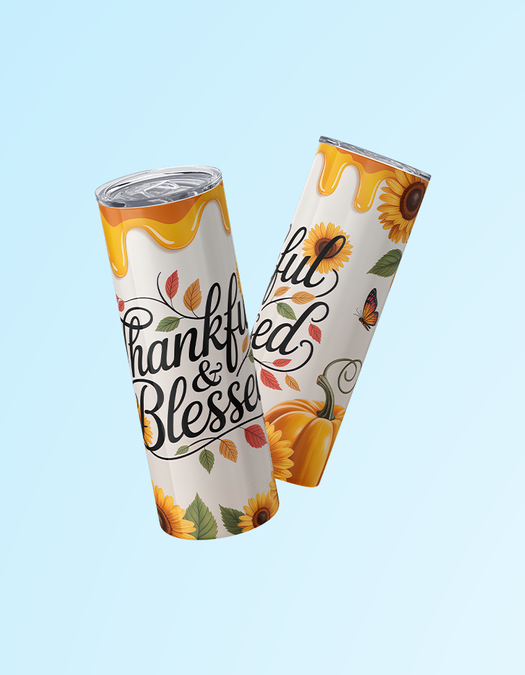 Thankful & Bless 20oz. Tumbler | Grace & Fire Designz