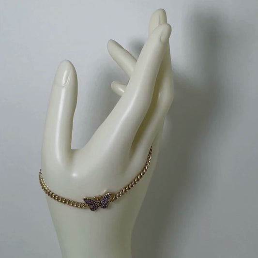 Butterfly Chain Bracelet - 14K Gold Plated HQ