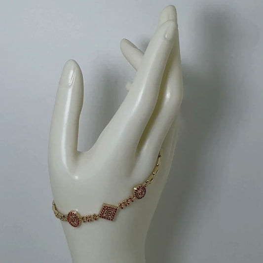 Aztec Design Bracelet - 14K Gold Plated HQ